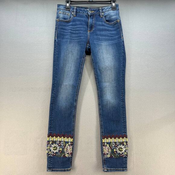 Miss Me Denim - Miss Me Women's Ankle Skinny Size 27 (4)  Medium Denim Wash Embroidered Ankles